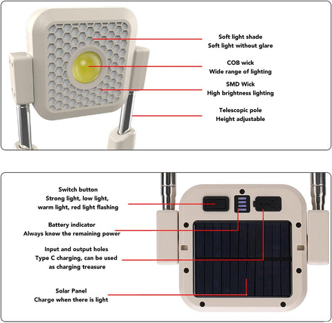 Solar Powered Work Light 10000LM